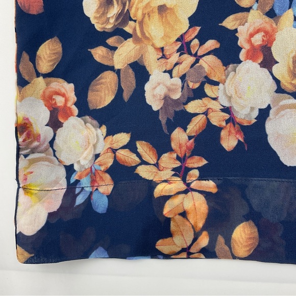 J. Crew NWOT 100% Silk Antique Floral Print Blue Short Sleeve Sheath Dress 4 - Picture 6 of 16